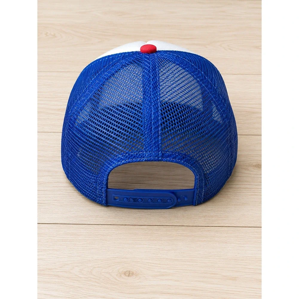 USA Game Day Soccer  Mesh Trucker Hat Red White Blue Embroidered Patches